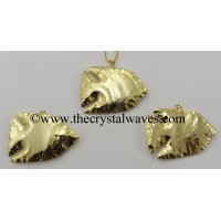 Agate Fish Shape Full Gold Electroplated Pendants